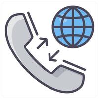 International Call and call icon concept vector