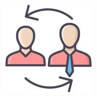 Duties Transfer and learning icon concept vector