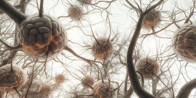 Neural network connections, abstract view photo