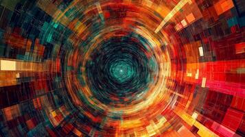 Abstract background of colorful lights and squares photo