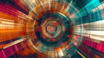 Abstract background with colorful lines and circles photo