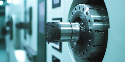 Close-up of industrial machinery component. photo