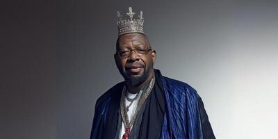 Portrait of a man wearing a crown photo