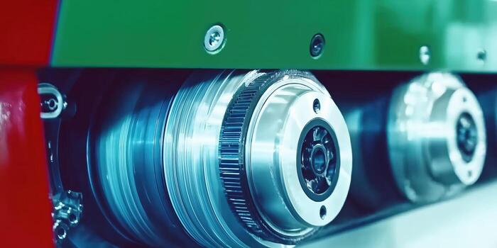 A close up of a machine with two wheels photo