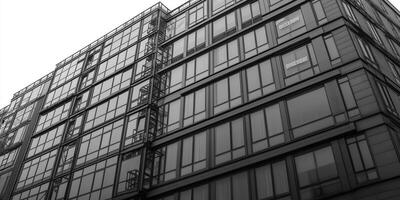 Modern glass building, city architecture photo