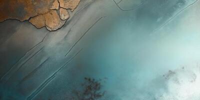 Abstract teal and gold texture background photo