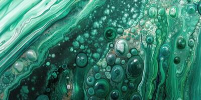 Abstract green fluid art painting photo