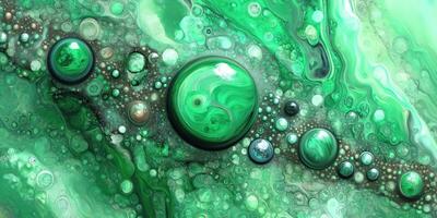 Abstract green fluid art painting photo