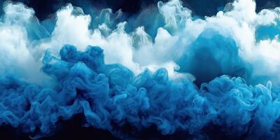 Abstract blue and white ink swirls photo