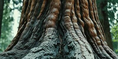 A close up of the trunk of a large tree photo
