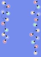 Beautiful curvy strings of shining garland lights on vertical background. New year, christmas, birthday or wedding template with empty space for text. vector