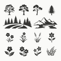 A set of natural icon illustration vector