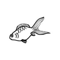 Goldfish coloring pages for kids vector