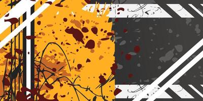 Abstract black and yellow grunge background vector