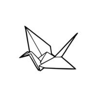 A black and white drawing of a bird with a crane vector