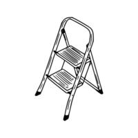 A drawing of a step ladder on a white background vector