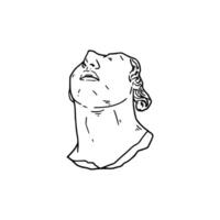 A drawing of a man's head with his eyes closed vector