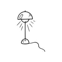 A drawing of a lamp with a cord vector