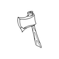 A drawing of an axe with a blank piece of paper vector