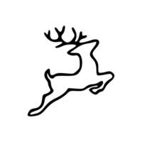 A black and white drawing of a deer jumping vector