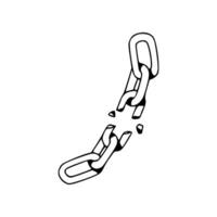 A black and white drawing of a chain link vector