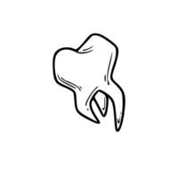 A tooth is drawn in black and white on a white background vector