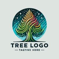Tree logo design with colorful leaves vector