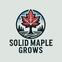 Logo for solid maple grows vector