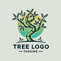 Tree logo design with a bamboo tree vector