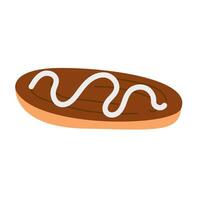 Isolated eclair top view on white background hand drawn vector