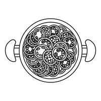 Isolated black and white ratatouille on a white background hand drawn vector