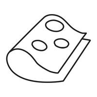 Isolated outline slice of cheese on a white background vector