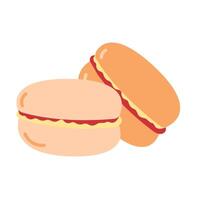 Isolated hand drawn pair of macaroon on white background vector