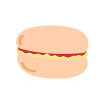 Isolated hand drawn macaroon on white background vector