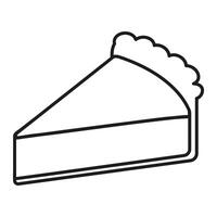 Isolated outline of a piece of cake on a white background vector