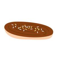 Isolated eclair top view on white background vector