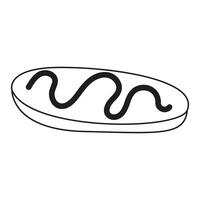 Isolated outline eclair top view on white background hand drawn vector