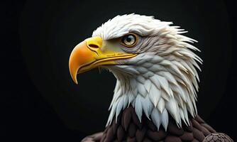 Majestic bald eagle portrait intense gaze sharp yellow photo