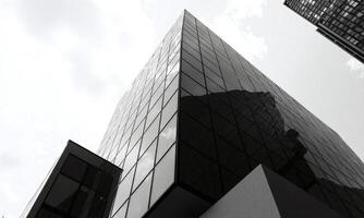 Modern architecture geometric shapes sharp angles minimalist design photo