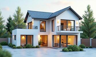 3D model house architectural miniature modern two story photo