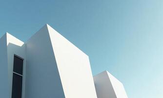 Modern architecture geometric building facade white concrete structure photo