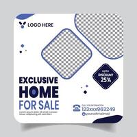 Modern Property Sale Social Media Post Design Templates vector