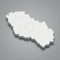 3d isometric map of Berat is a region of Albania vector