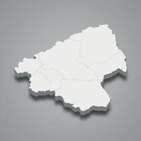 3d isometric map of Elbasan is a region of Albania vector