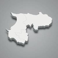 3d isometric map of Durres is a region of Albania vector
