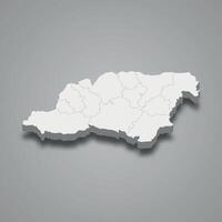 3d isometric map of Carinthia is a region of Slovenia vector