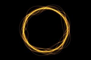 A glowing circle made of light on a black background vector