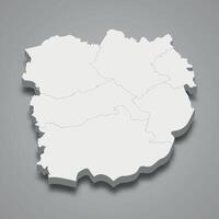 3d isometric map of Inner Carniola is a region of Slovenia vector