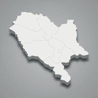 3d isometric map of Gjirokaster is a region of Albania vector