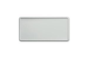 A white rectangular metal plate with a white background vector